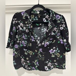 AFRM Black Floral Blouse